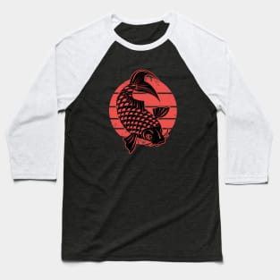Koi Fish - Vintage Sunset Baseball T-Shirt